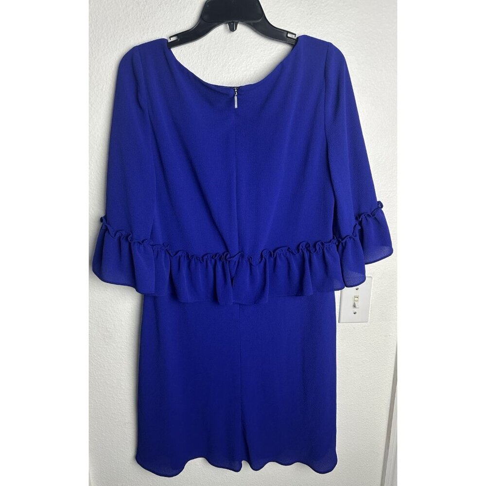 Lauren Ralph Lauren Elbow Ruffle Sleeve Dress in Royal Purple Size 12 - Picture 15 of 15